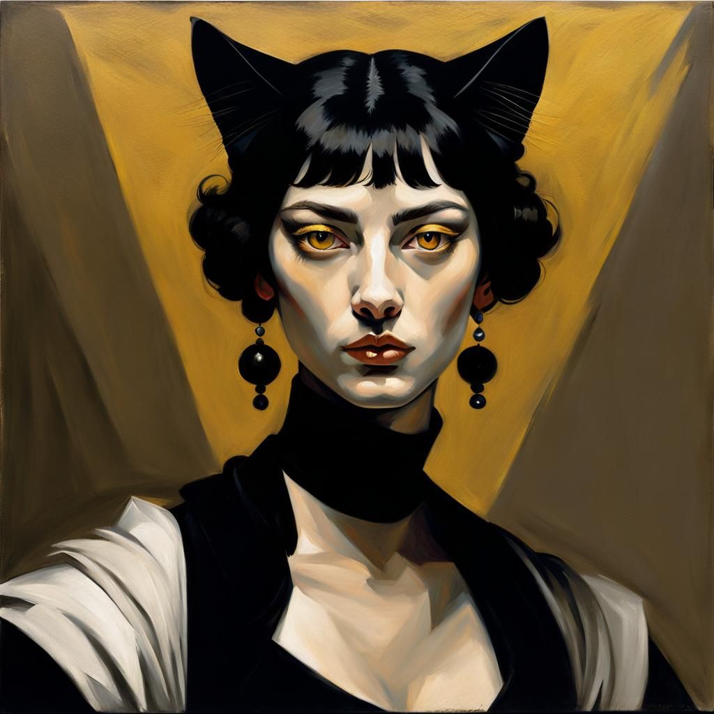 Catwoman Inspired Portrait in Baroque Style