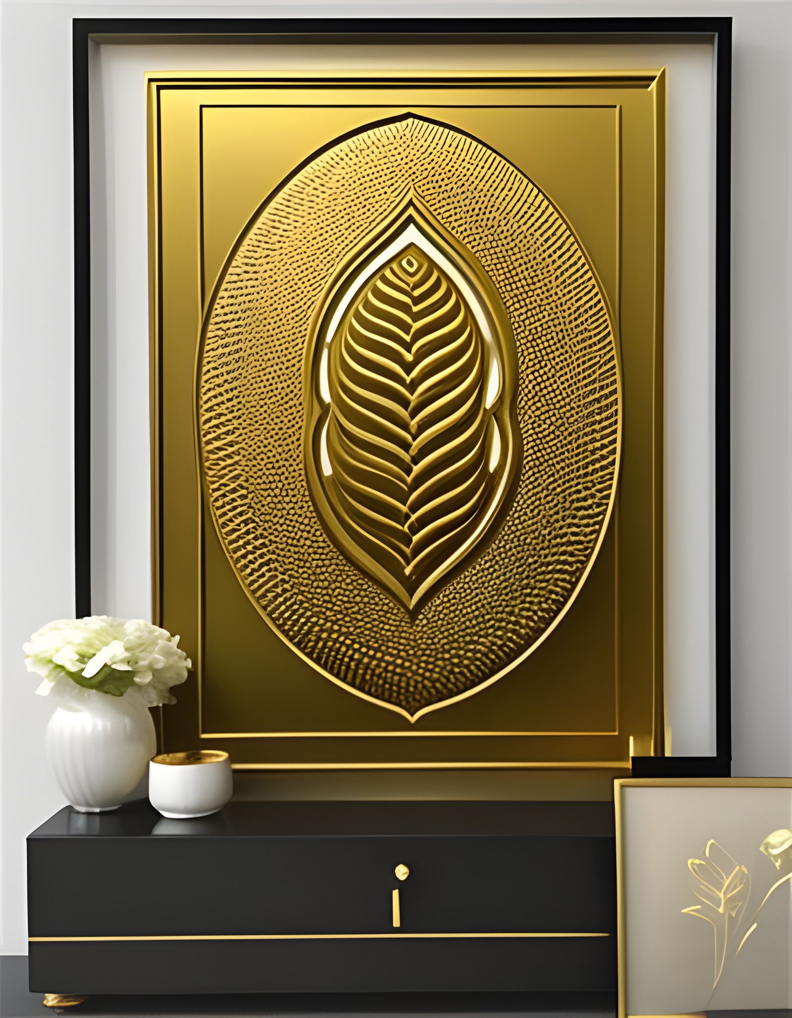 Gold 3D Embossing Bas-Relief