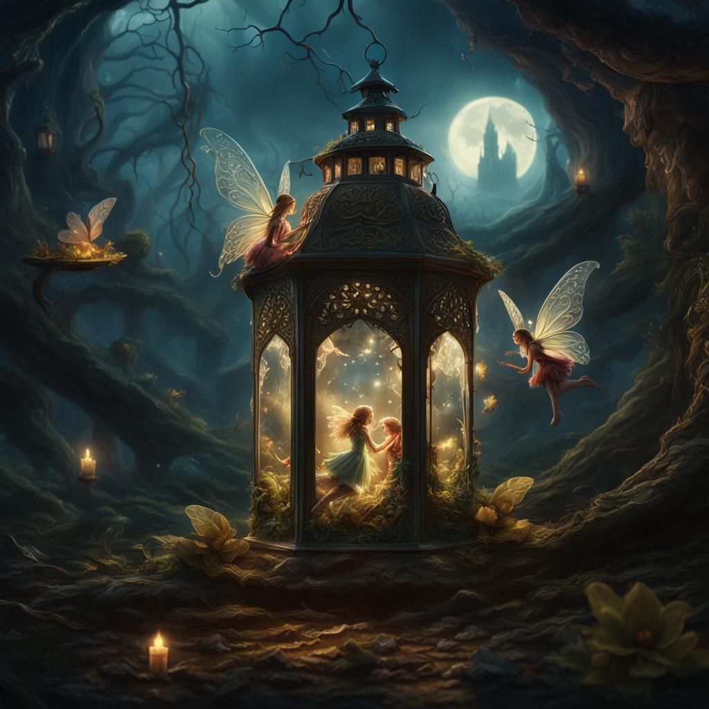 Fairies Find Home Inside Broken Lantern