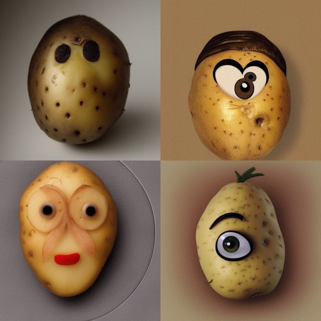 Abstract Potato Eyes AI Interpretation