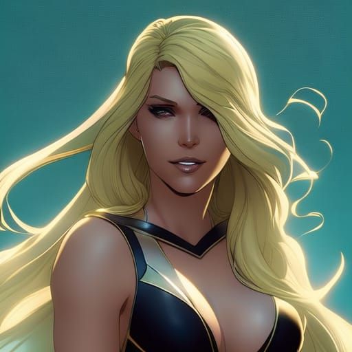 Black Canary Portrait in Hyperdetailed Style