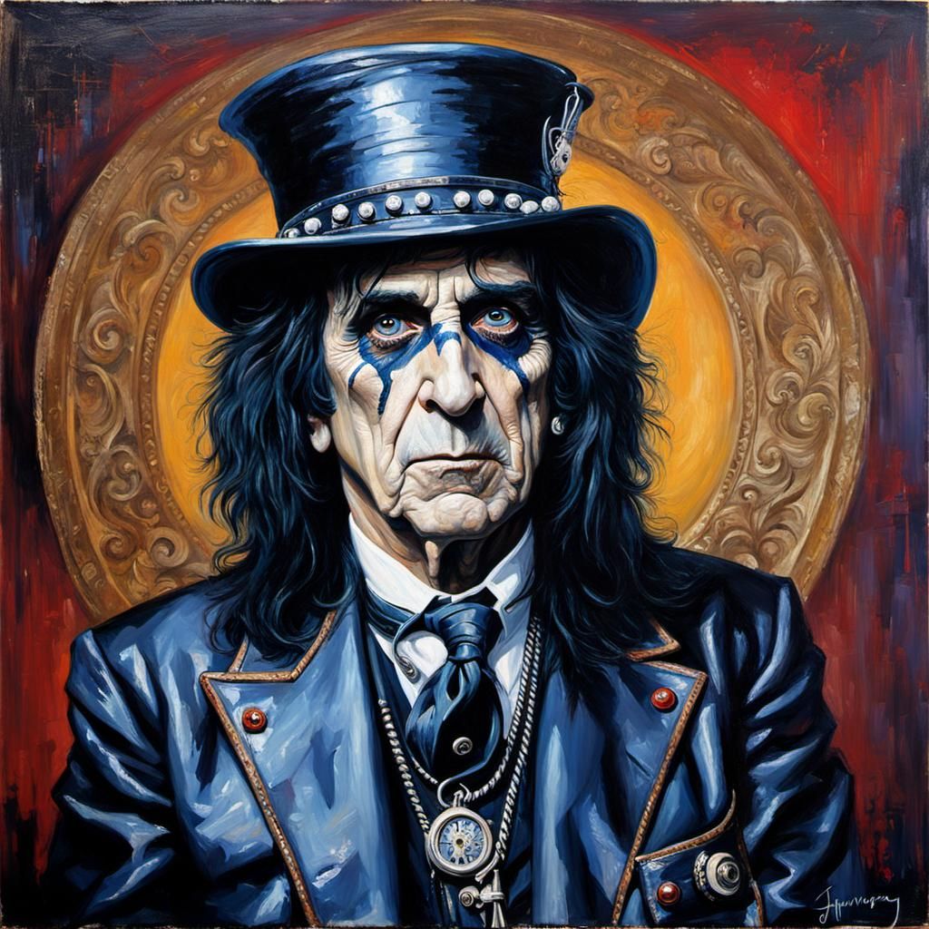 Portrait of a Rock Musician in Oil Paint
