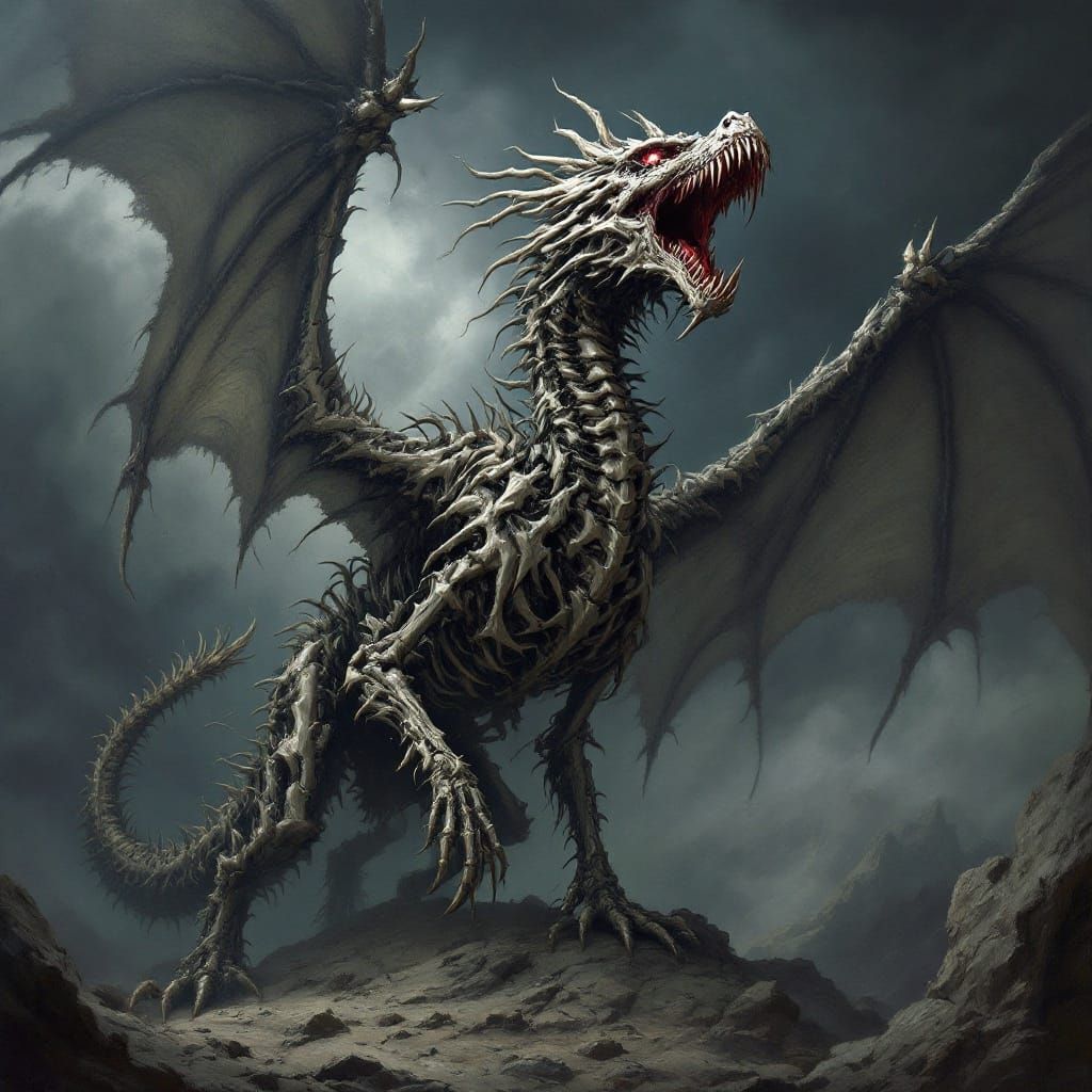 Dark Fantasy Dragon of Ancient Wrath