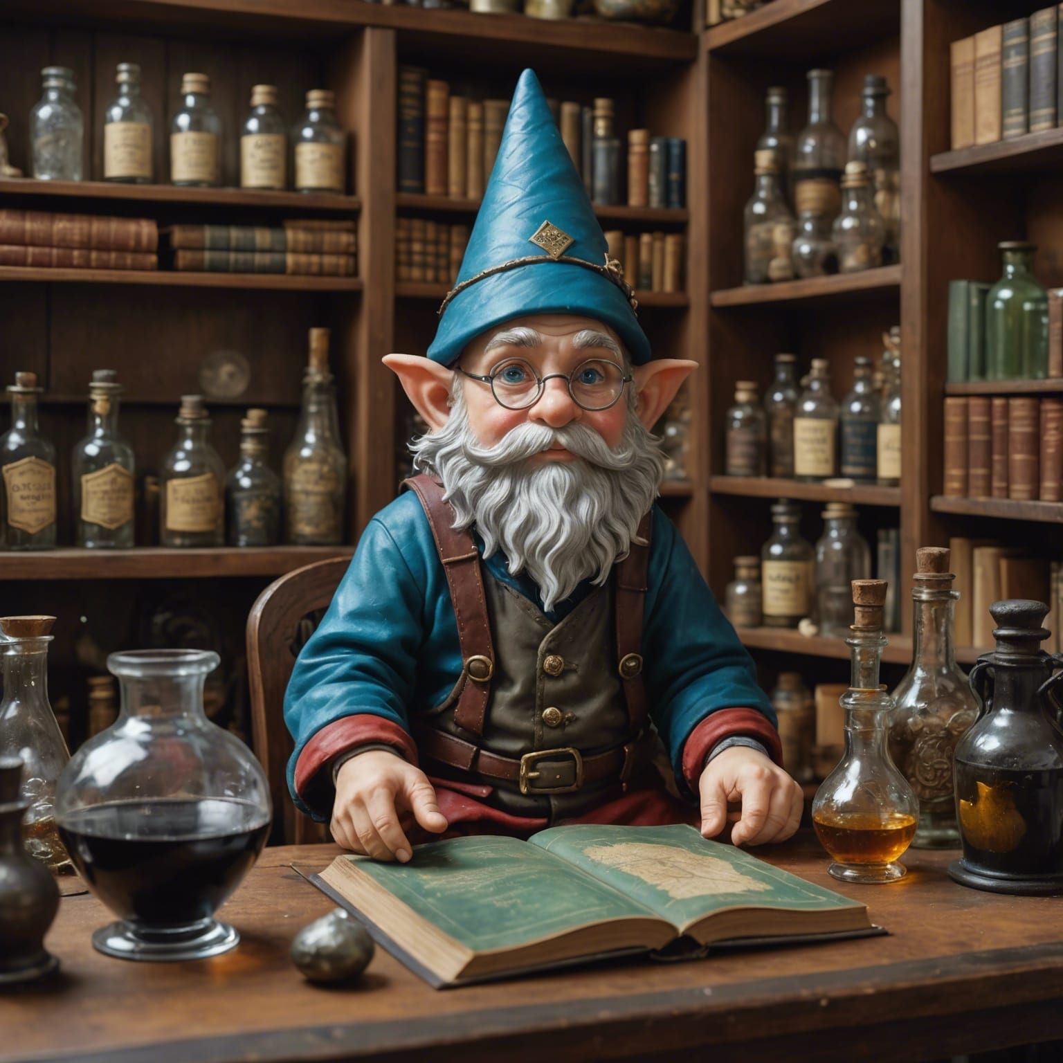 Gnome Alchemist's Horrified Reaction: Digital Matte Painting