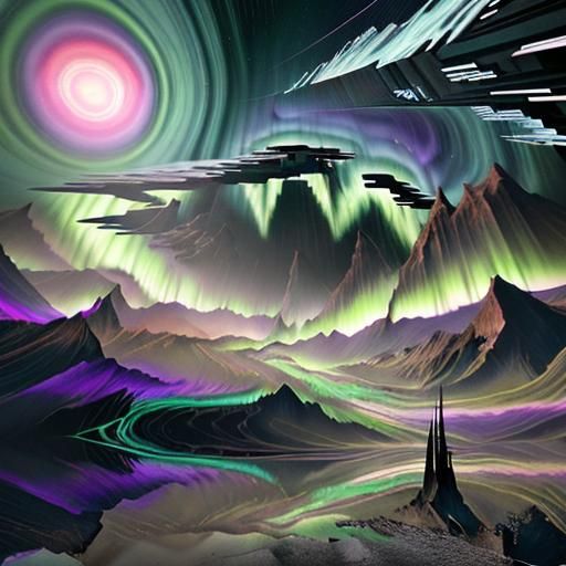 Imagine intricate landscapes morphing into monstrous glitch art. Serene auroras distort into digital screams. Pigment, u...