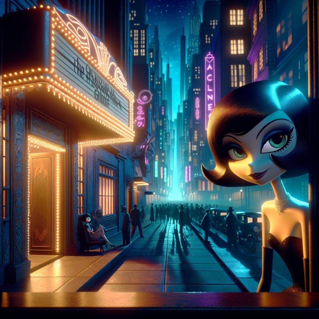 Betty Boop in an Art Deco Nightclub Scene