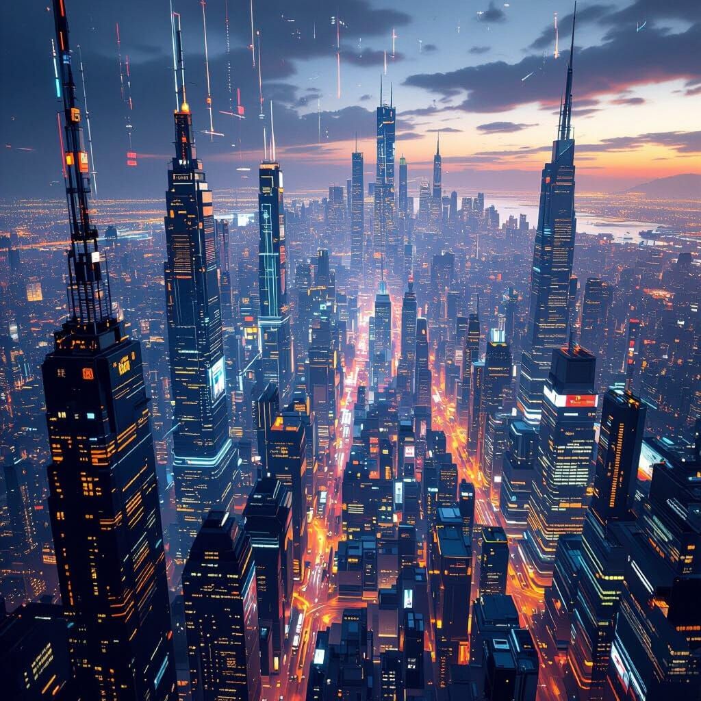 Futuristic Cityscape Digital Matte Painting