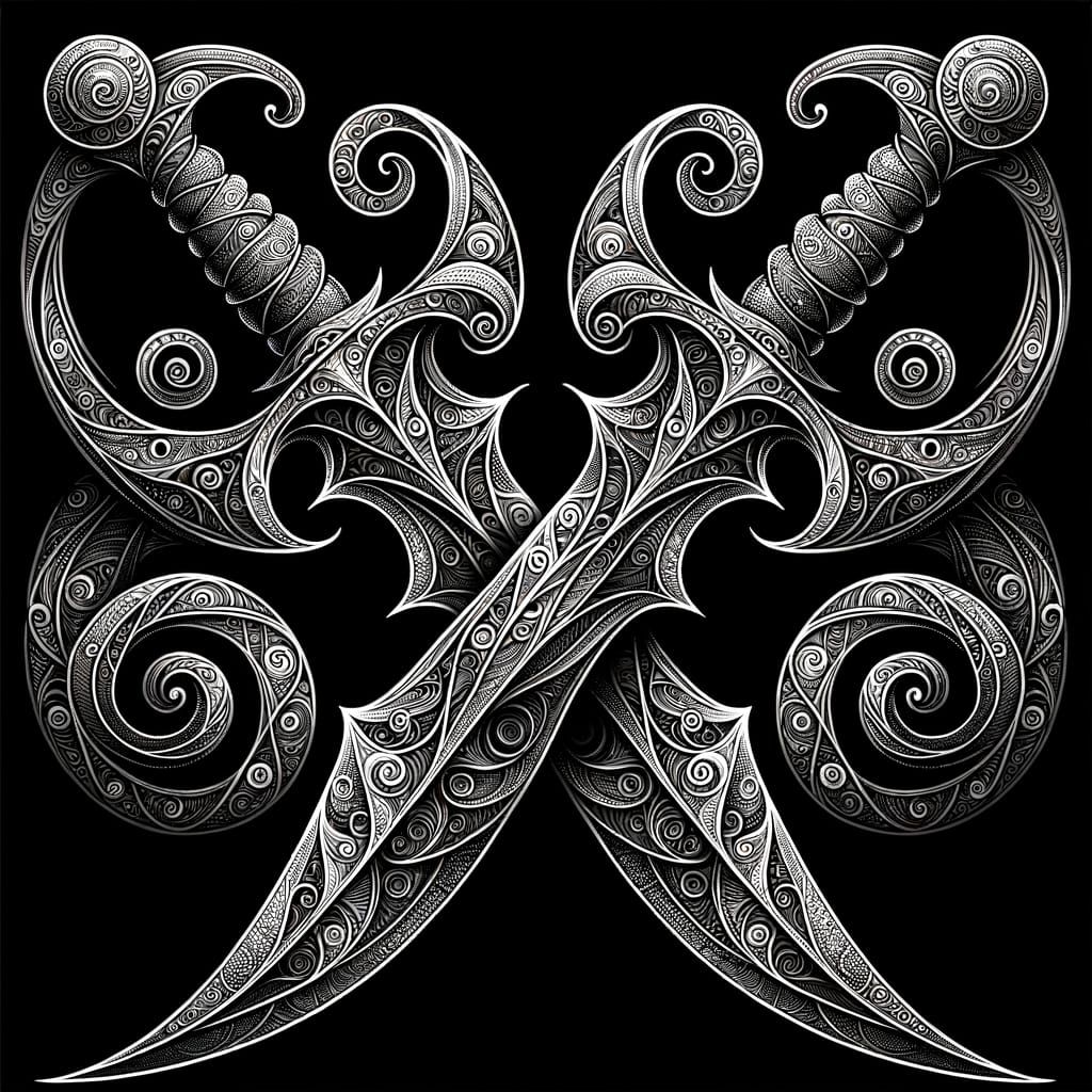 Fantasy Daggers in Harmonious Fractal Design