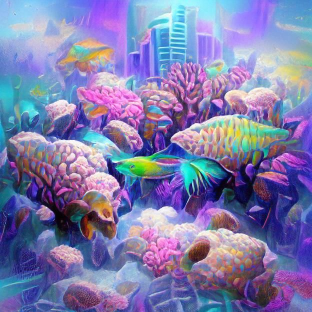 Underwater City Concept Art: Coral Reef Metropolis