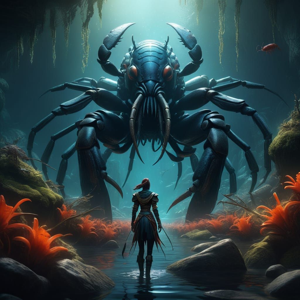 Fantastical Landscape with Singing Crayfish: Matte Painting