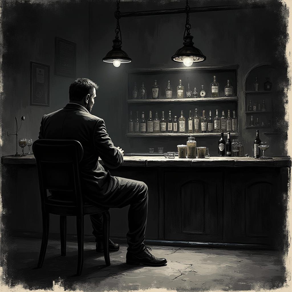 Bargolian Sits in Dark, Dirty Bar Corner