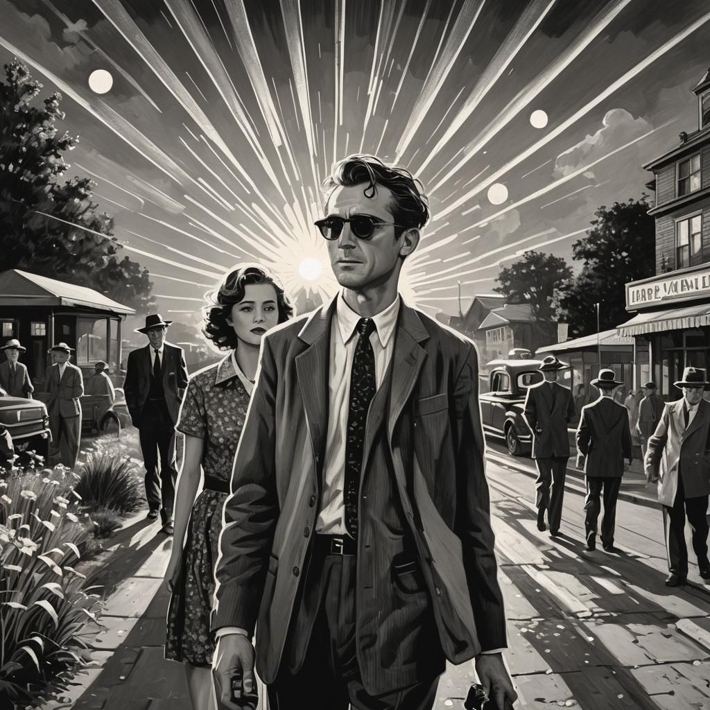 Sunshine Rays in Post-Impressionism Film Noir Style