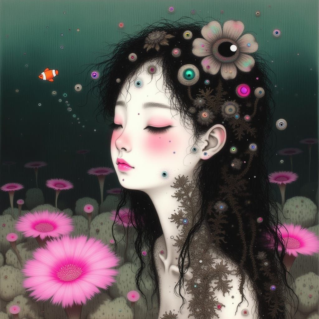 Ethereal Woman Lost in Underwater Dreamscapes