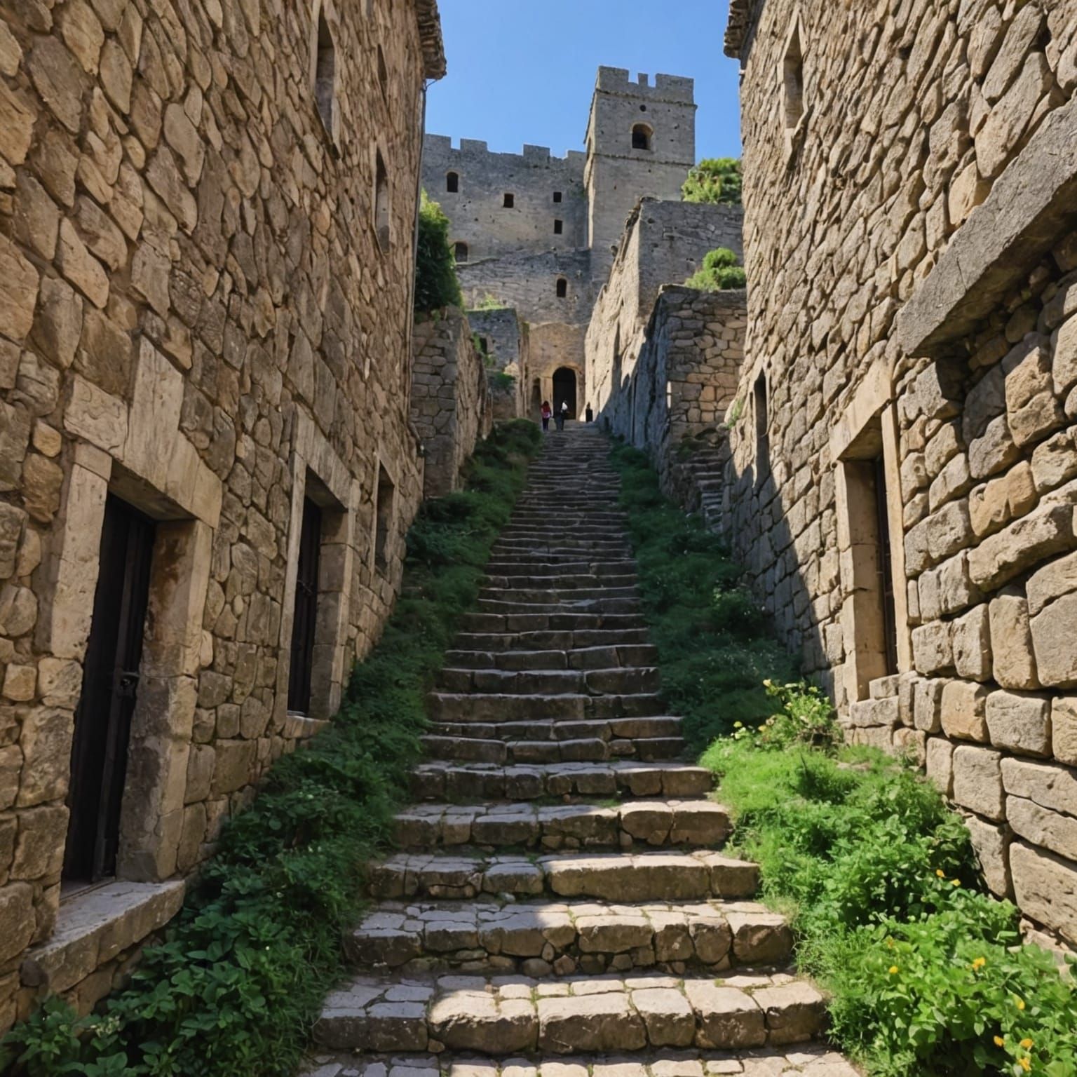 Sperlinga Castle: Ancient Stairway in Sicily