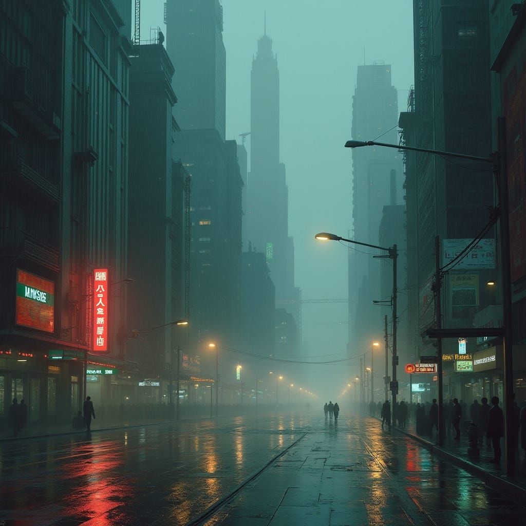 Futuristic Cityscape at Dusk