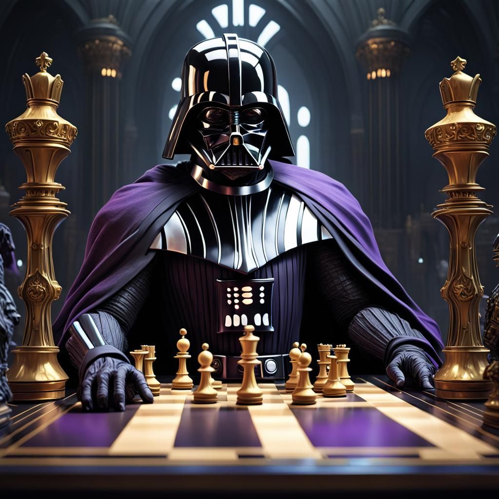 Darth Vader as Chess King: Dark Fantasy Art