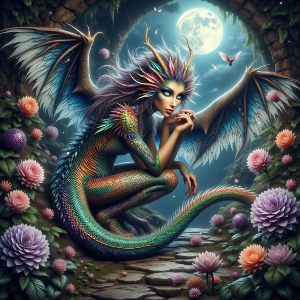 Hybrid Winged Creatures Emerge from Magical Cave