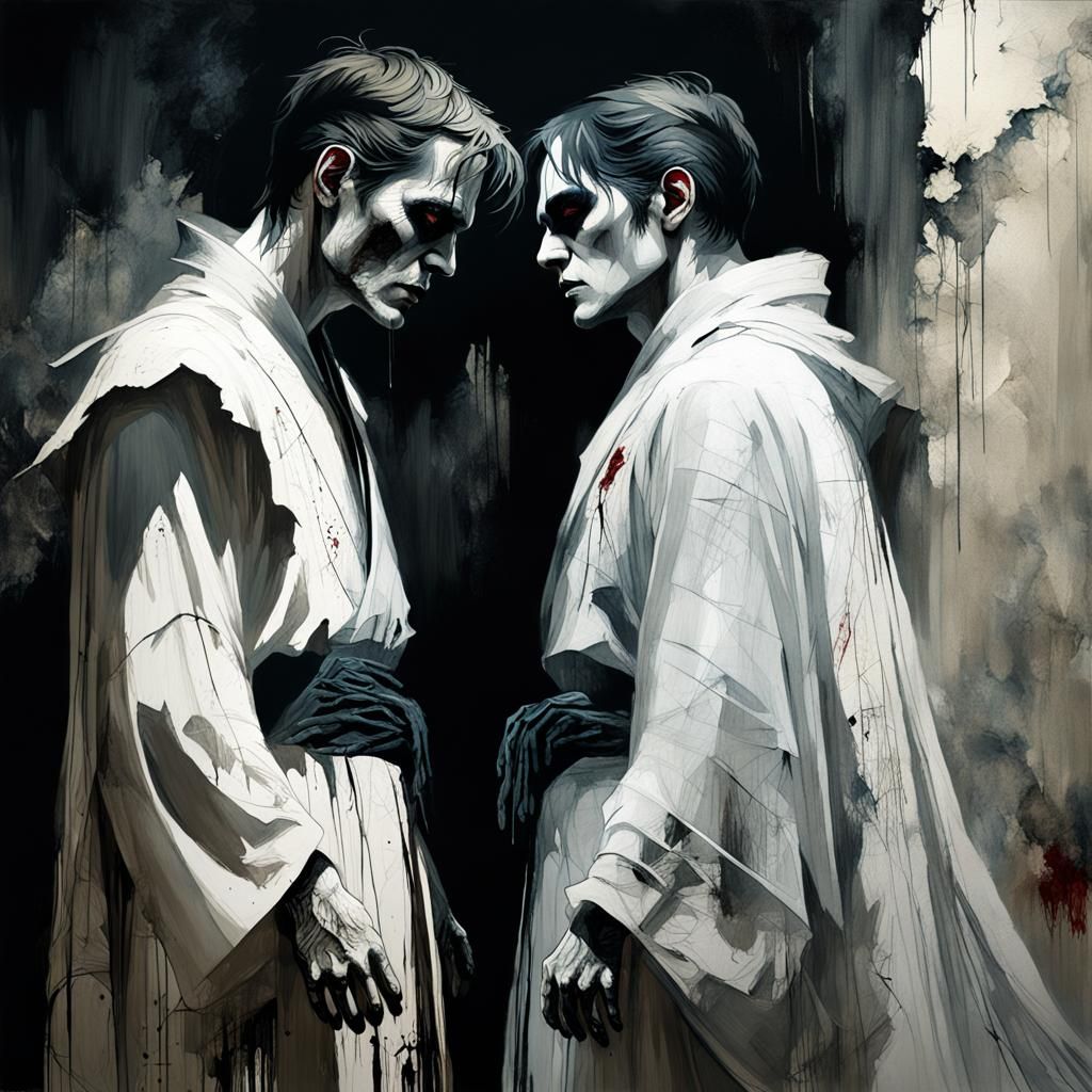 Embracing Ghosts in Dramatic Shadow Painting