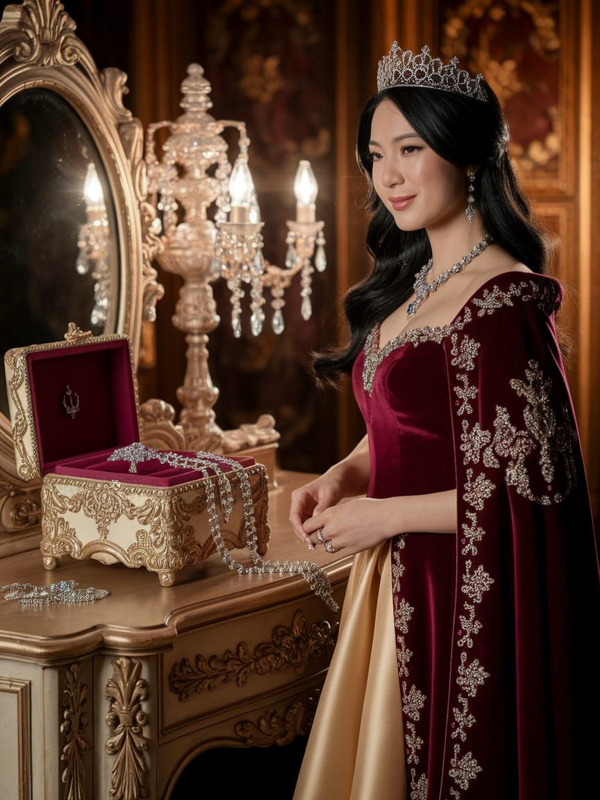 Regal Fantasy Princess Adorned with Jewels