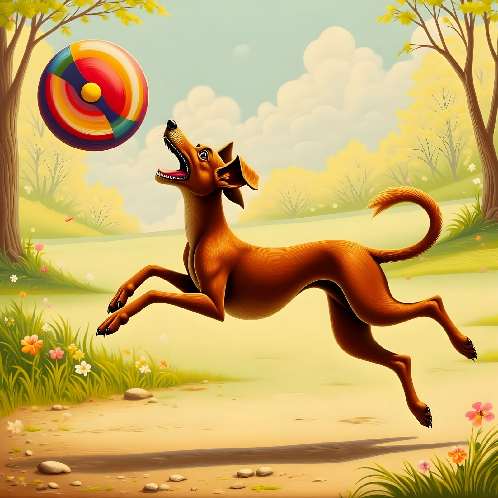 Canine Athlete Catches Frisbee in Mid-Air