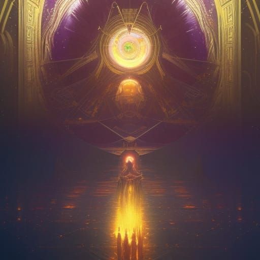 Godlike Figure in Universe: Dark Fantasy Art