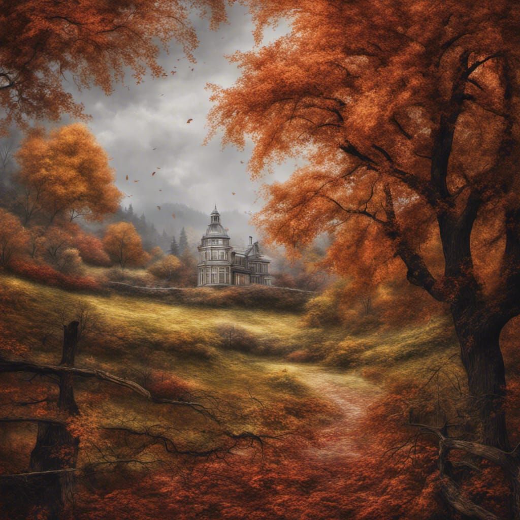 Hyperrealistic Autumn Painting in High Definition