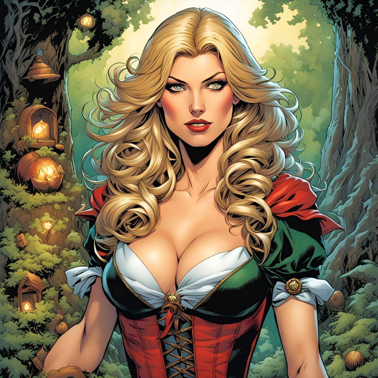 Attractive Adult Gretel in Grimm Fairy Tale Art
