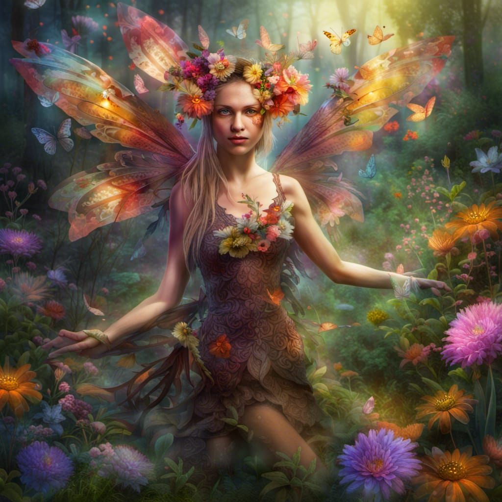 Magical Forest Fae Portrait in Hyperrealism