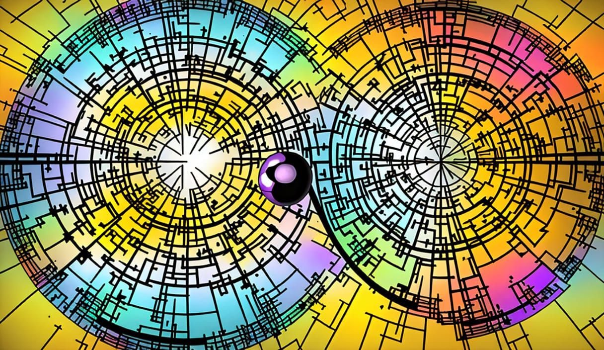 Kaleidoscopic Garden with Musical Notation and Orrery