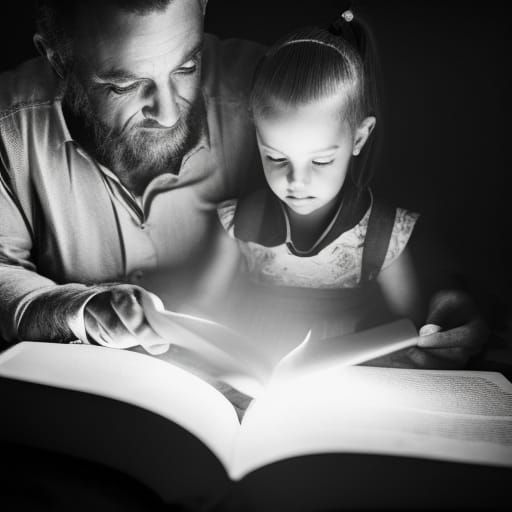 Family Moment: Daughter Learning to Read