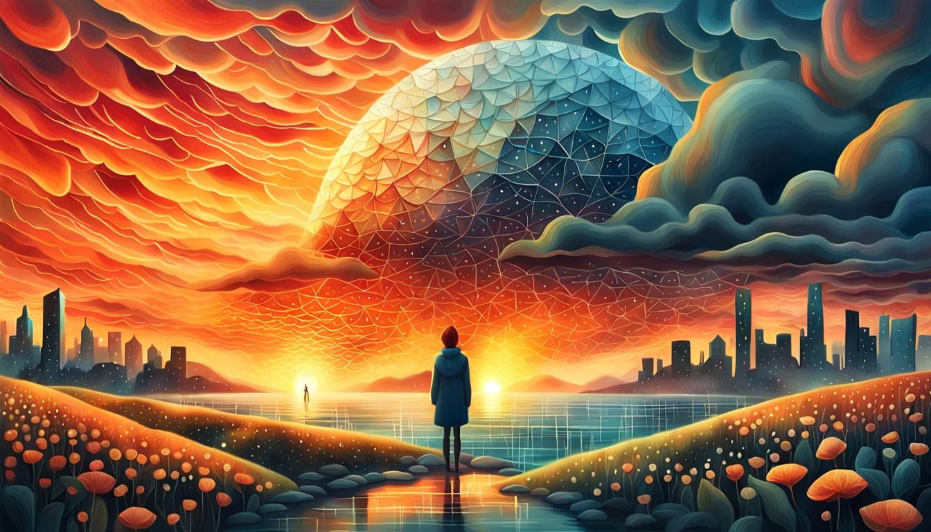 Resilient Sunset: Vivid Digital Artwork in 8K