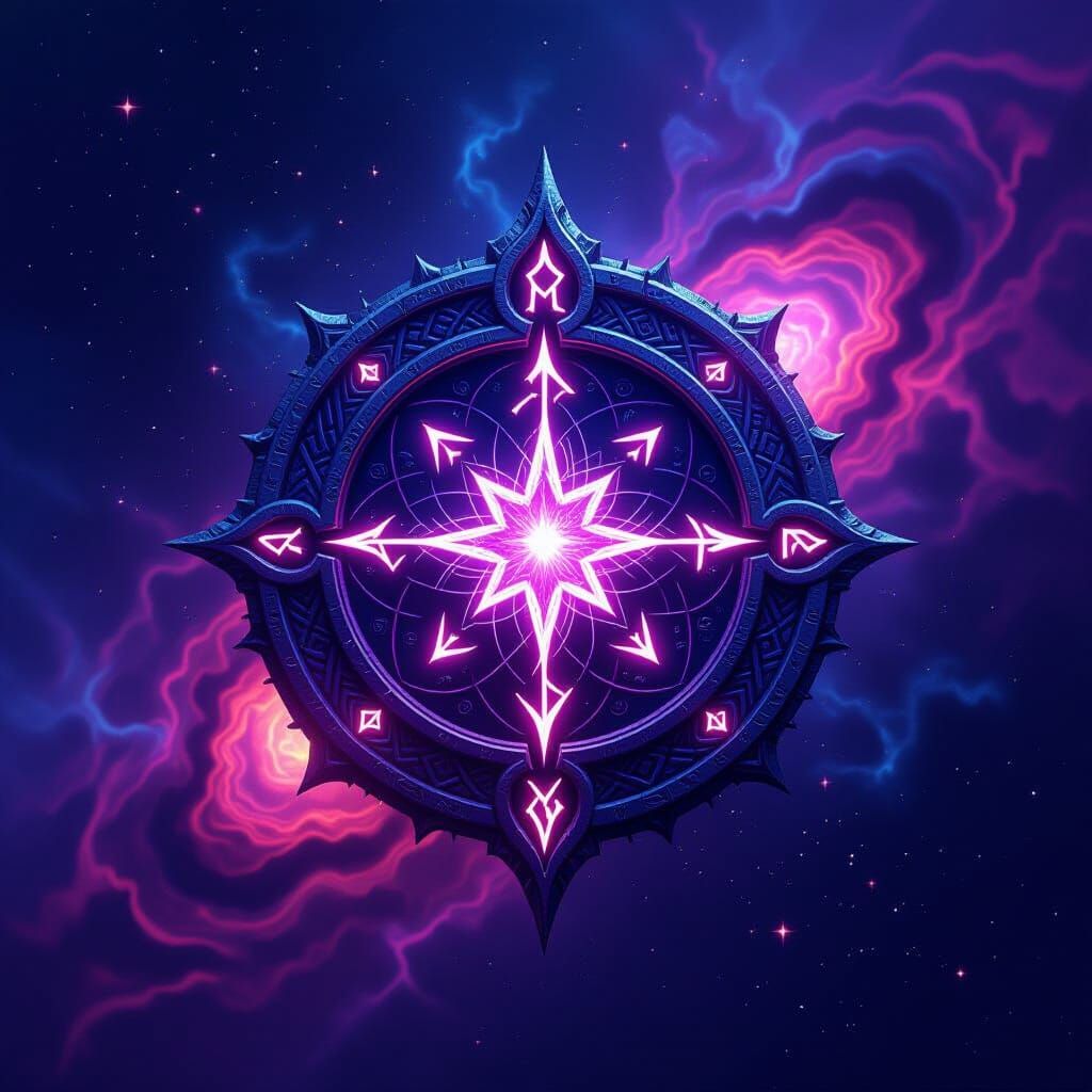 Mystical Wizard's Seal in Cosmic Digital Matte Painting