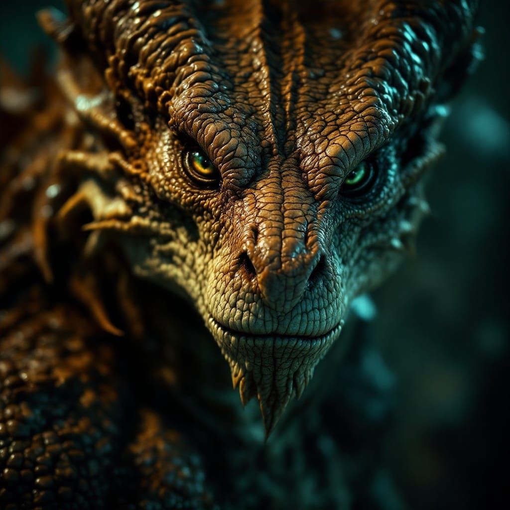 Serenely Gazing Dragonborn in Hyper-Realistic Portrait