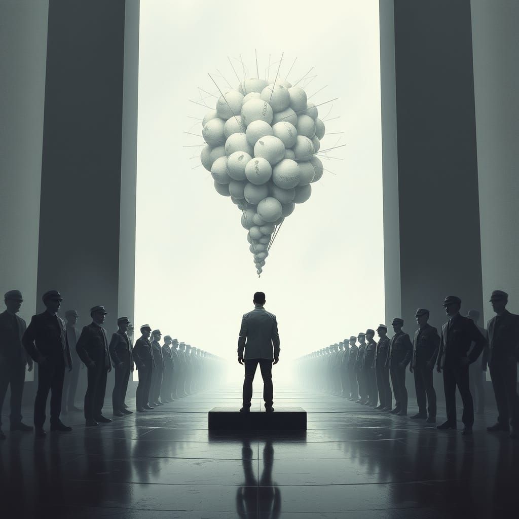 Rebel in a Dystopian Landscape, Defying Oppressive Regime