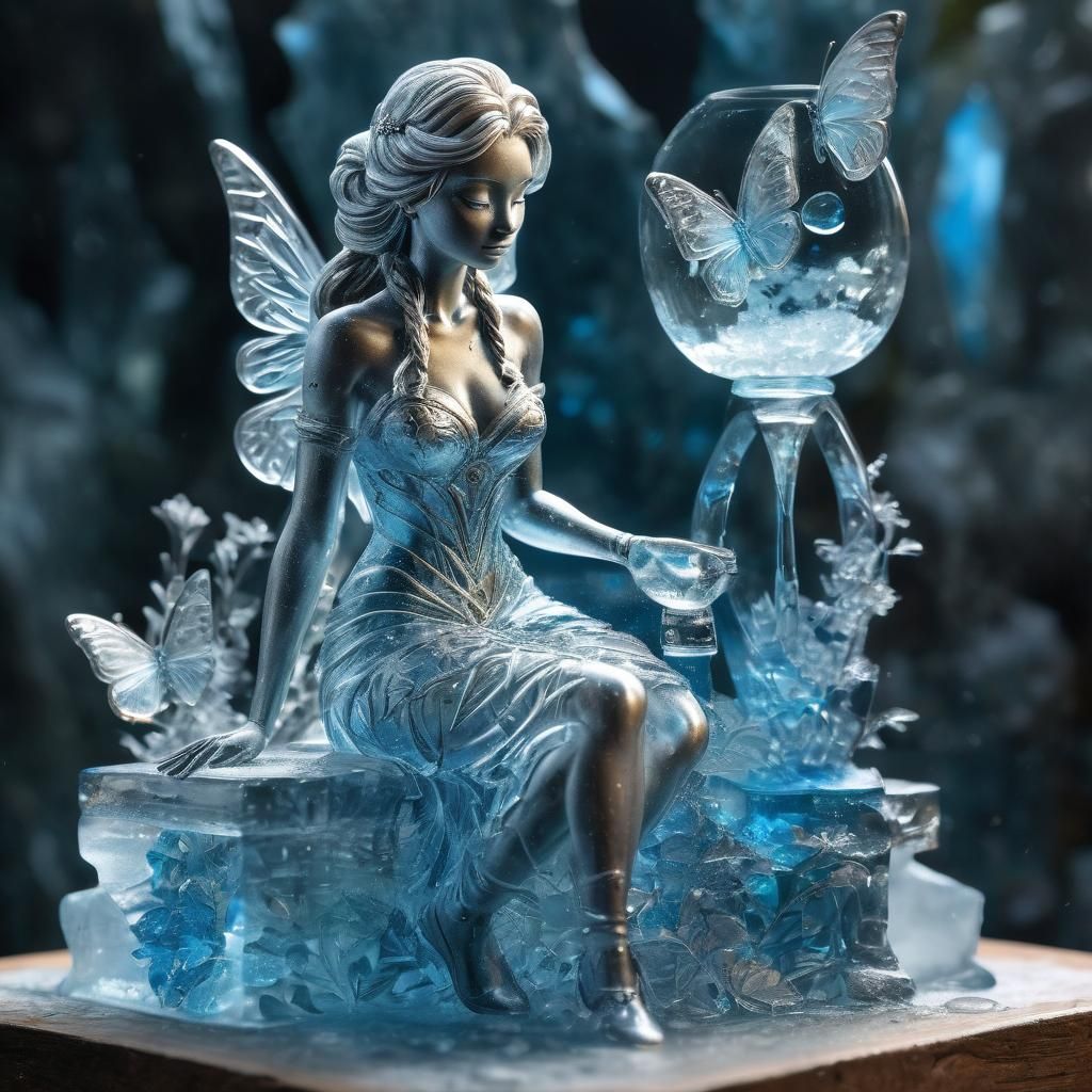 Frozen Beauty: A Shimmering Ice Sculpture
