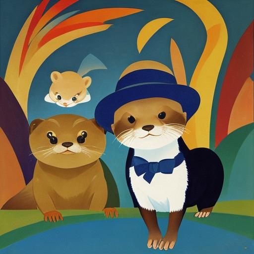 Whimsical Otters with Kind Souls: Early 20th-Century Art