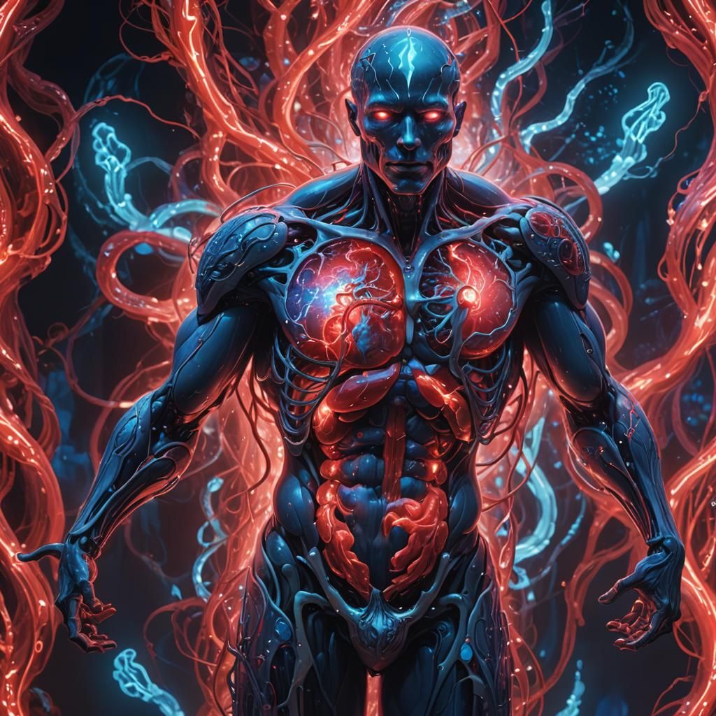 Bioluminescent Human Figure in Fantasy Concept Art