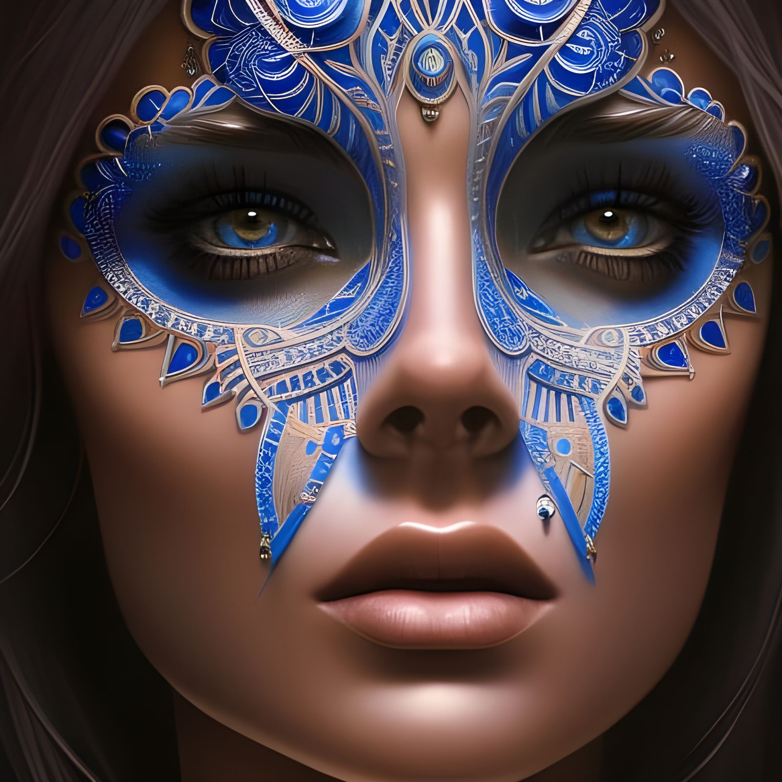 Eldritch Gloom: Beautiful Blue Woman Portrait