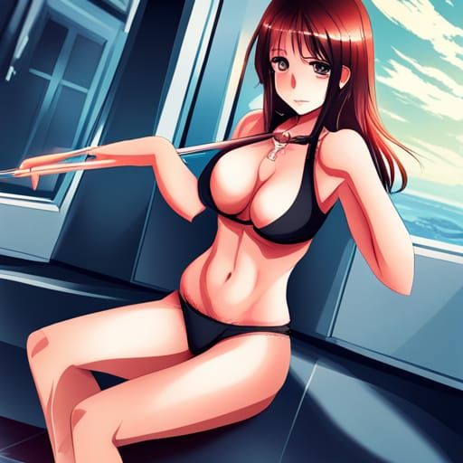 Attractive Anime Girl Digital Art