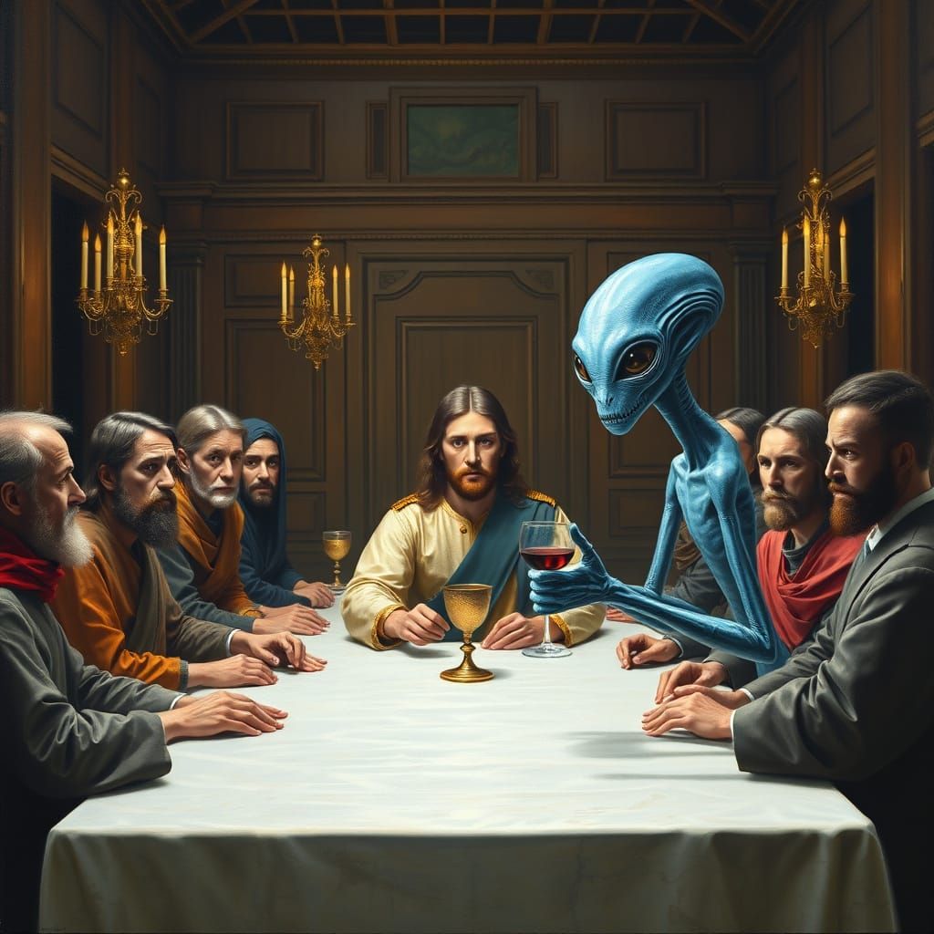 An Alien Joins the Last Supper in a Baroque Masterpiece