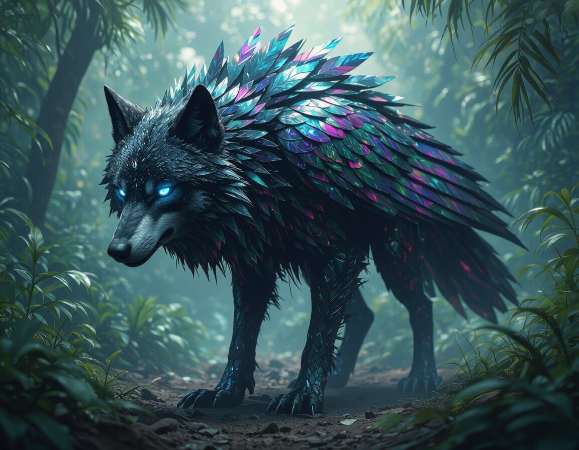 Wolf-Raven Hybrid Emerges in Jungle