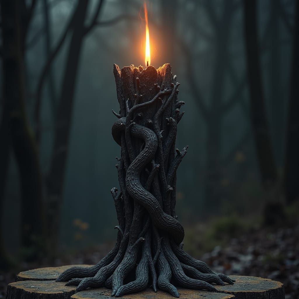 Ominous Candle Depicting Salem Witch Trials