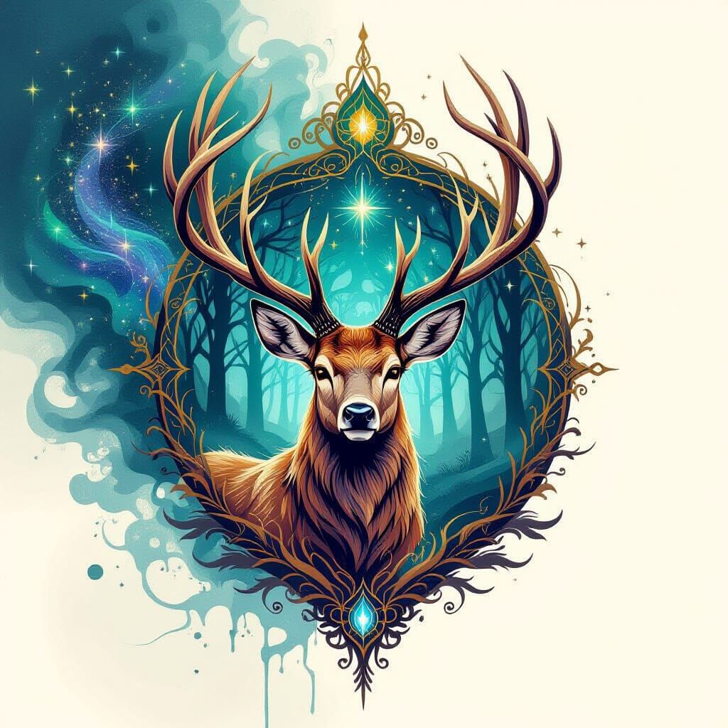 Mystical Deer Generated by AI