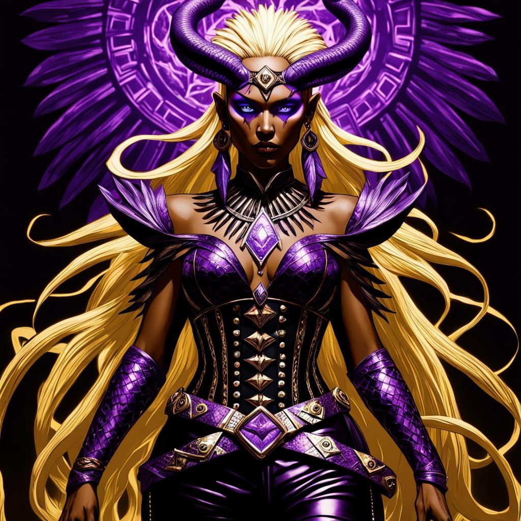 Sorceress of Mystic Proportions in Cyberpunk Style