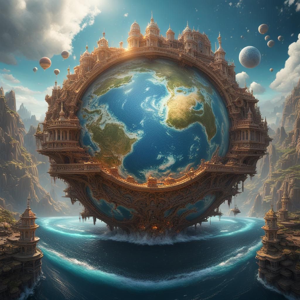 Flat Earth Epic Cinematic Matte Painting