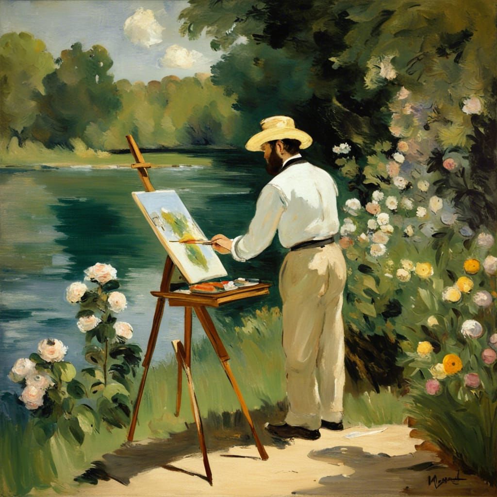 Édouard Manet at work creating impressonist magic