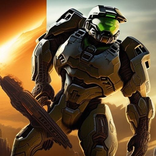 Epic Doom vs Halo Battle Scene