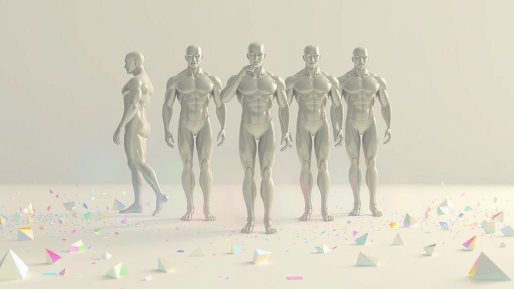 Rainbowcore Bodybuilders in Digital Art Style