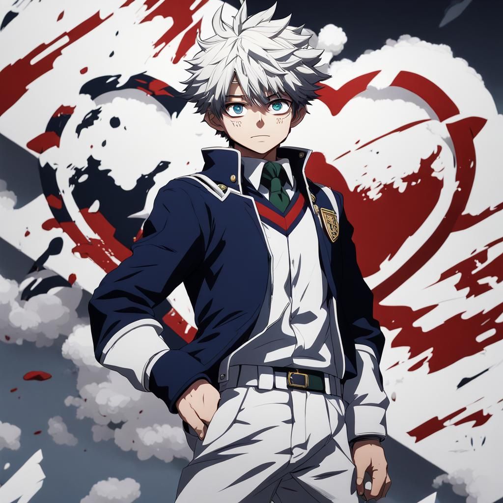 Anime Boy in School Uniform: Detailed Digital Art