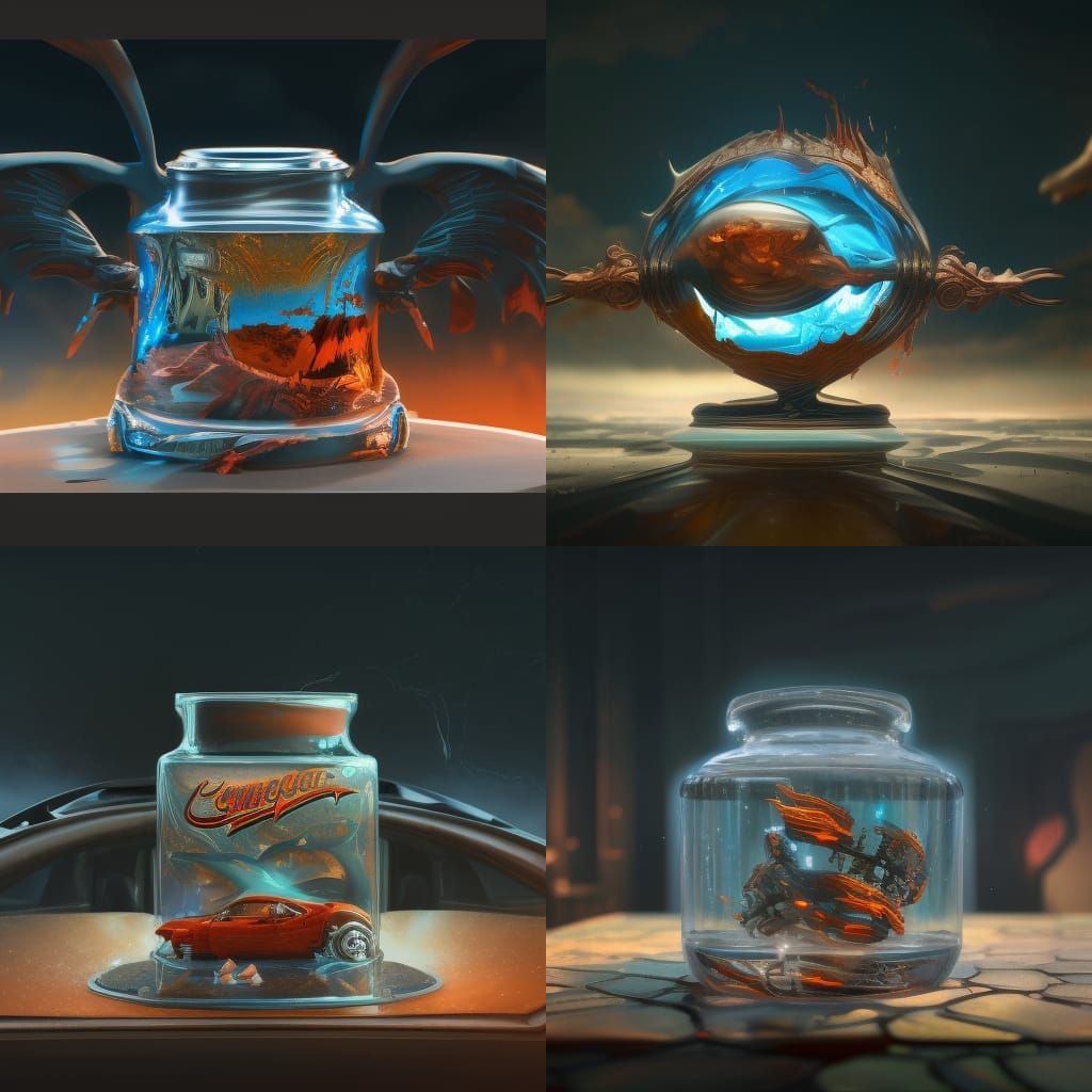 Hot Wheels in Crystal Jar: Digital Matte Painting